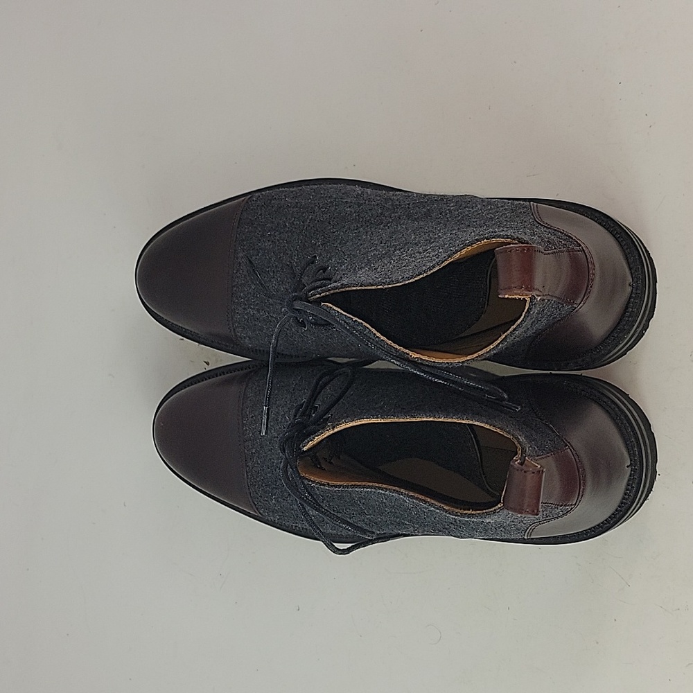 TAFT The Jack Cap Toe Boot In Grey/Oxblood Wool/Leather Men's - Picture 11 of 16